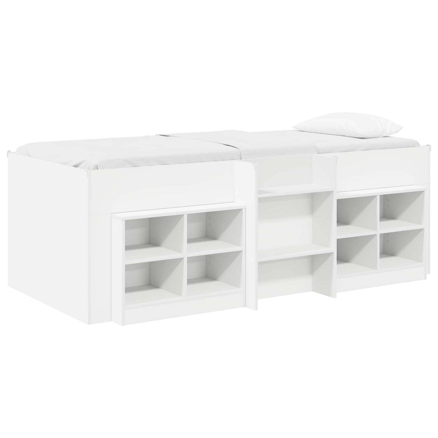 Struttura Letto Loft con Mobile 3 pz Bianco Legno multistrato | homemem39