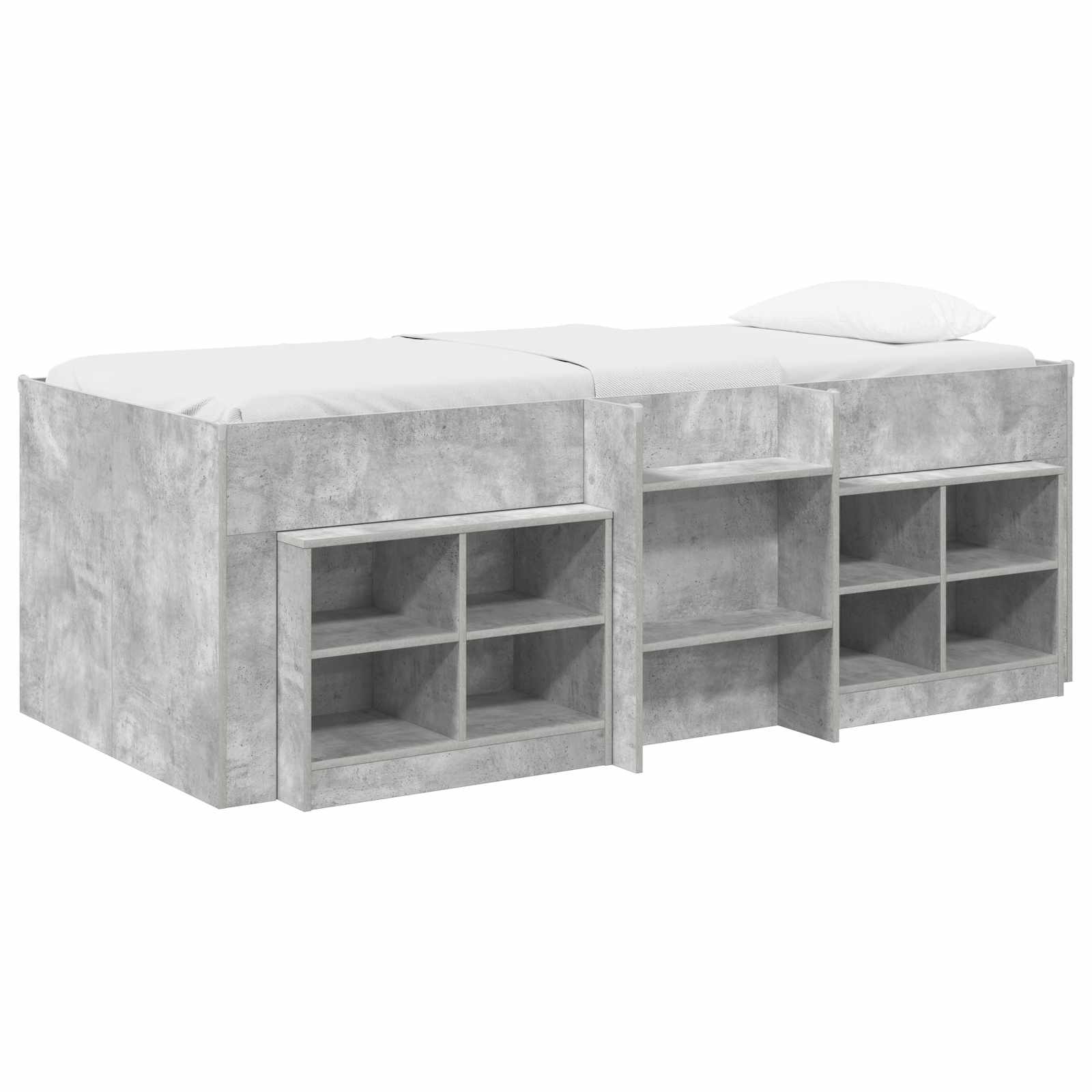 Struttura Letto Loft con Mobile 3 pz Grigio Cemento | homemem39