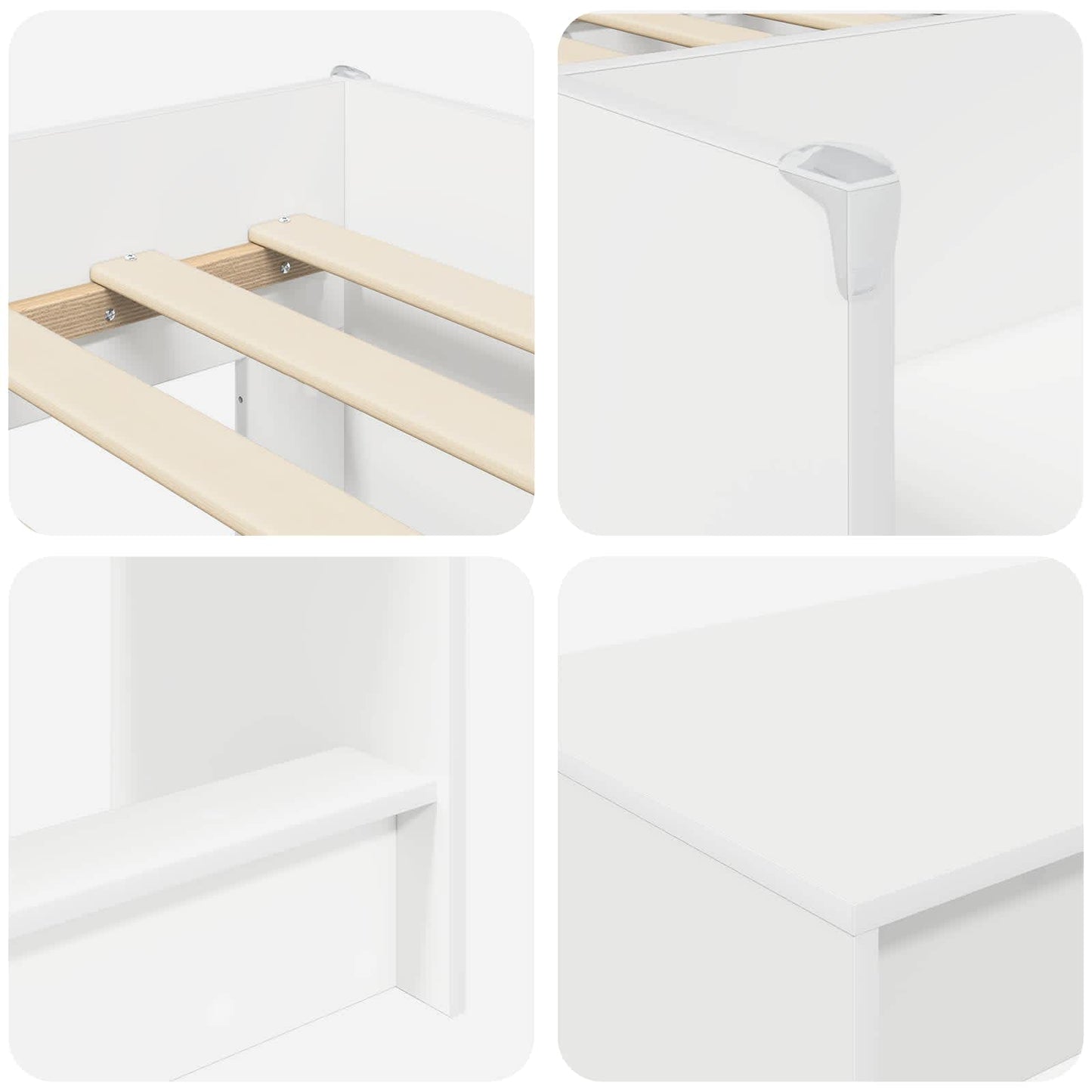 Letto alto per bambini con scrivania 2 pz Bianco