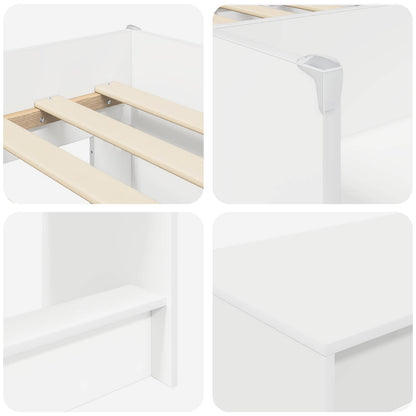 Letto alto per bambini con scrivania 2 pz Bianco