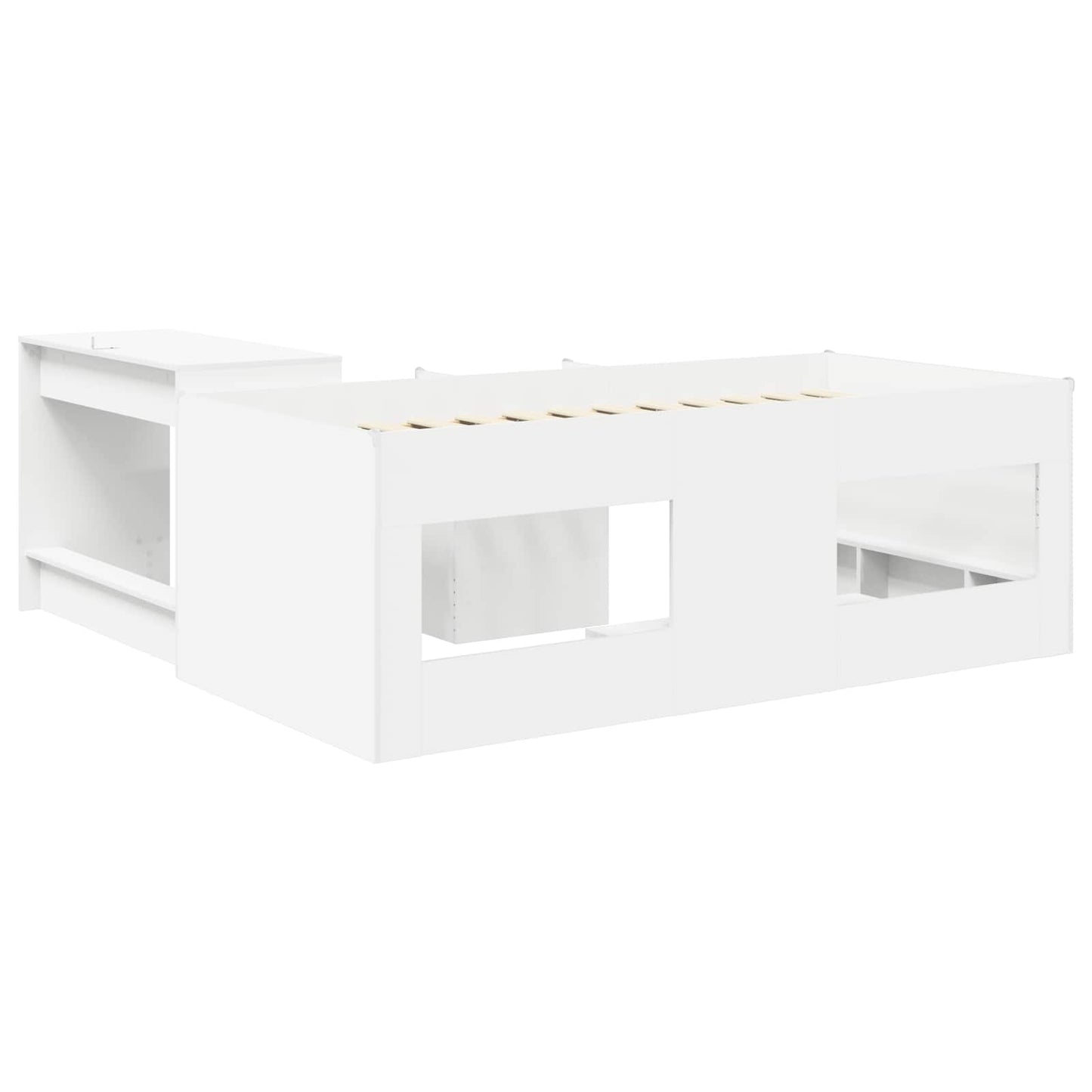 Letto alto per bambini con scrivania 2 pz Bianco