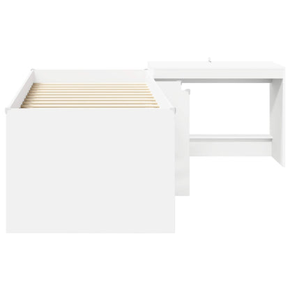 Letto alto per bambini con scrivania 2 pz Bianco