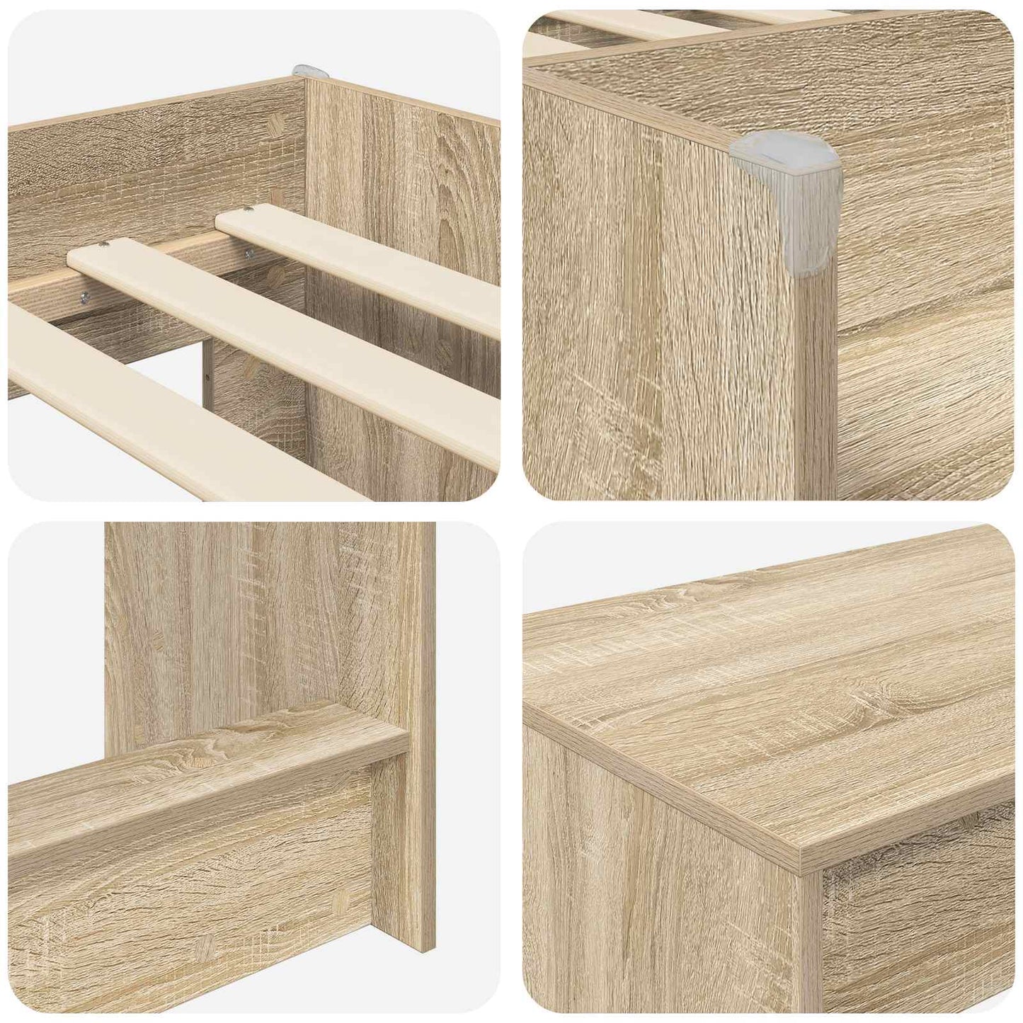 Letto alto per bambini con scrivania 2 pz Rovere Sonoma