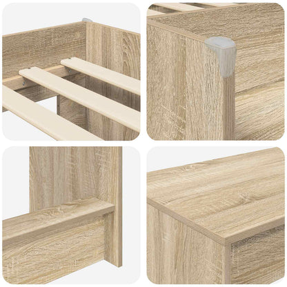 Letto alto per bambini con scrivania 2 pz Rovere Sonoma
