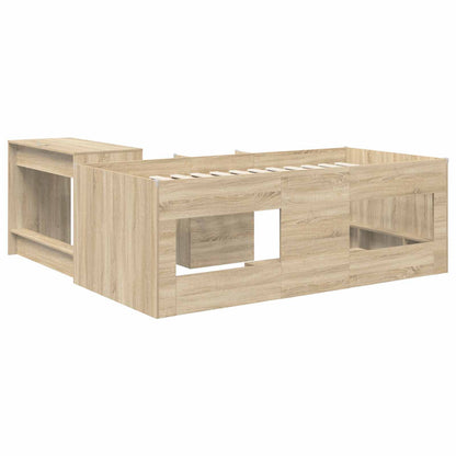 Letto alto per bambini con scrivania 2 pz Rovere Sonoma