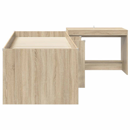 Letto alto per bambini con scrivania 2 pz Rovere Sonoma