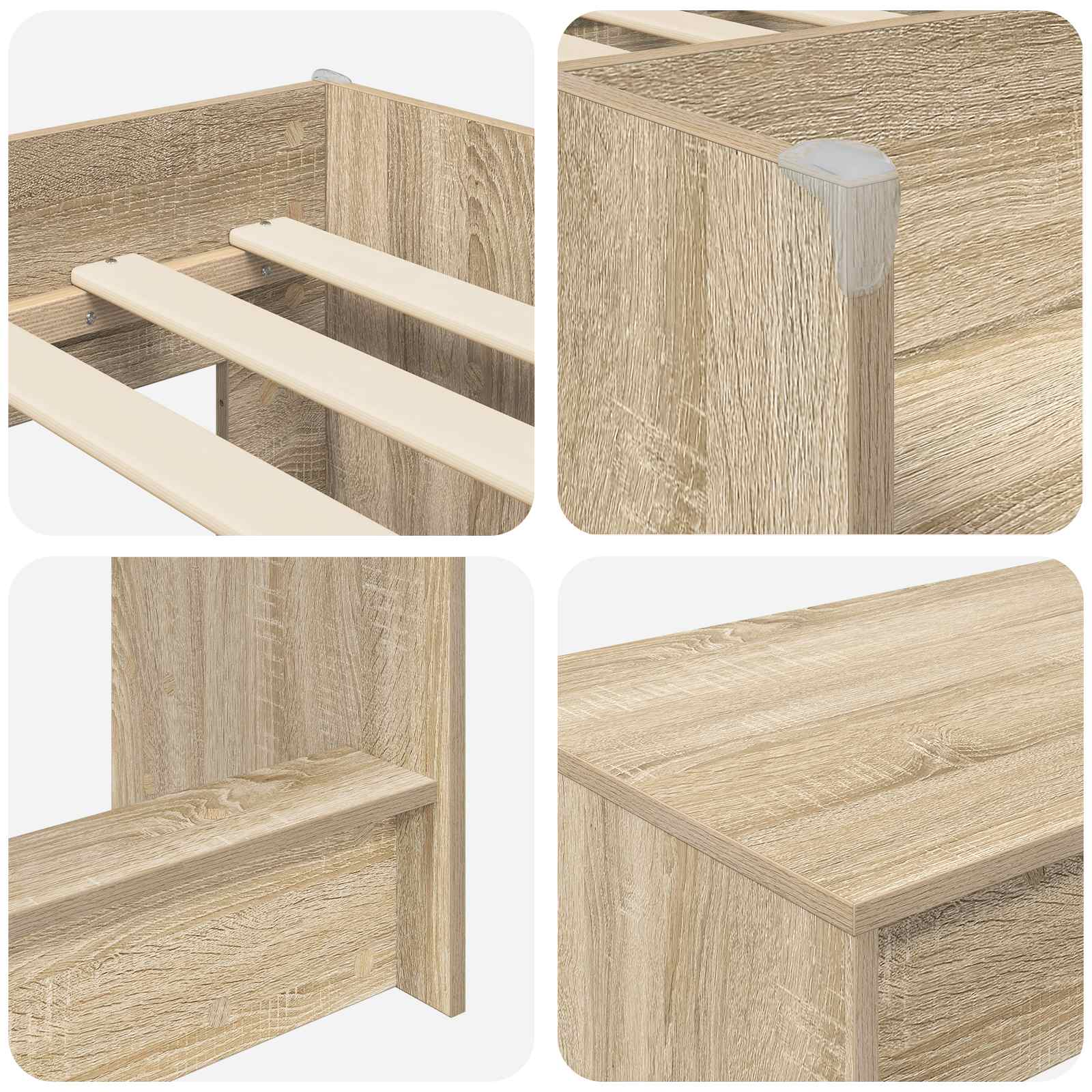 Struttura del Letto con Scrivania 2 pz Rovere Sonoma | homemem39