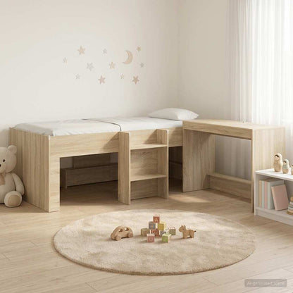Struttura del Letto con Scrivania 2 pz Rovere Sonoma | homemem39