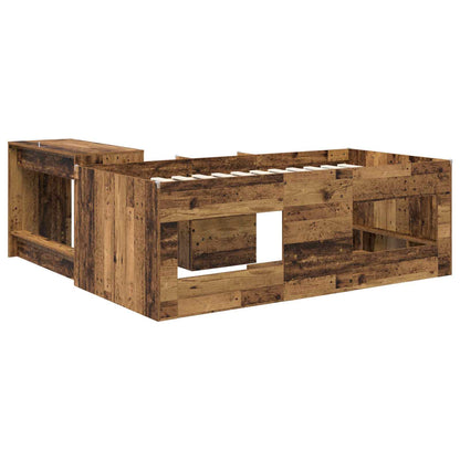 Struttura del Letto con Scrivania 2 pz Legno antico | homemem39
