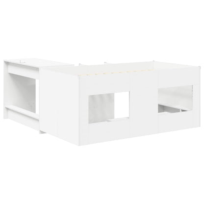 Letto alto per bambini con scrivania 2 pz Bianco | homemem39