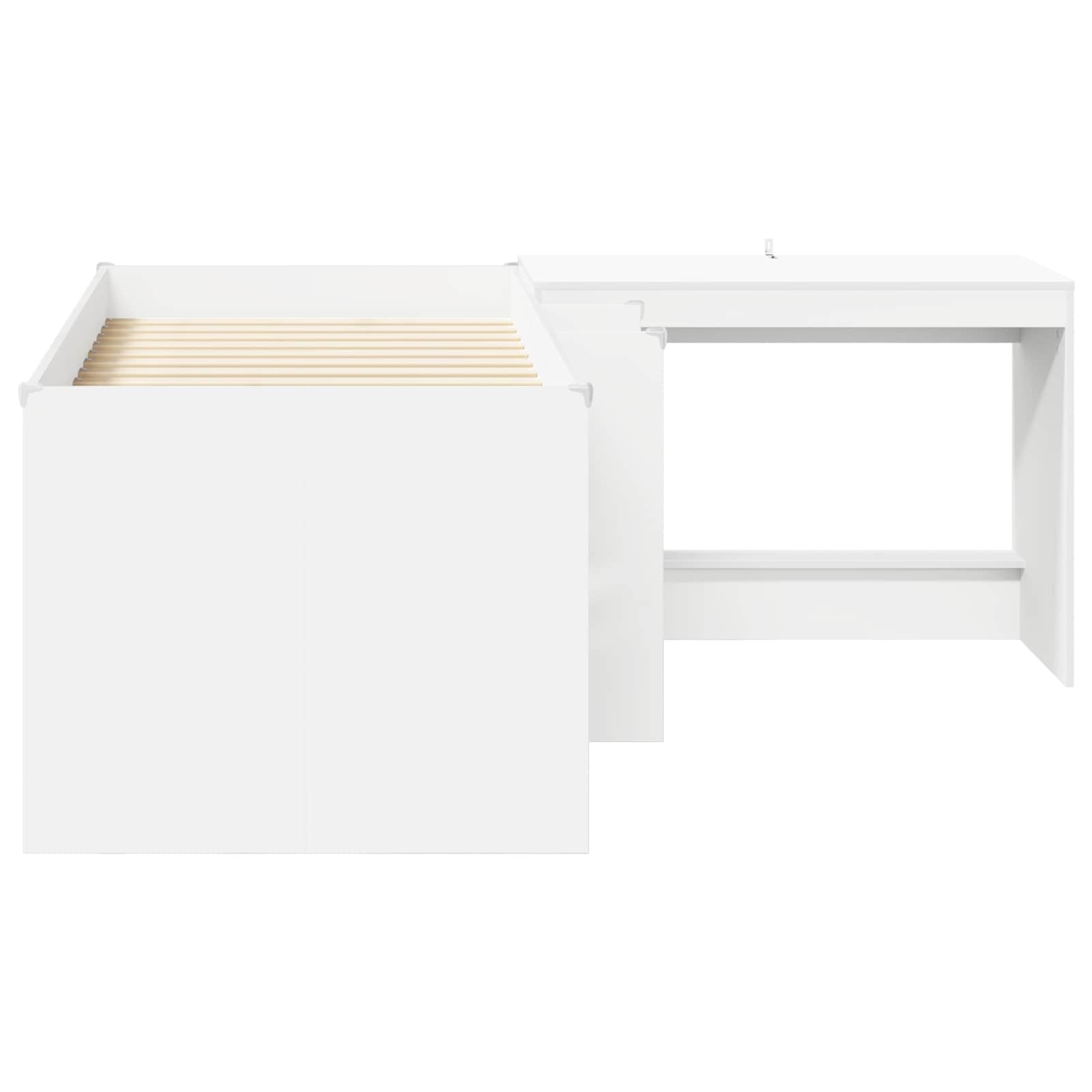 Letto alto per bambini con scrivania 2 pz Bianco | homemem39