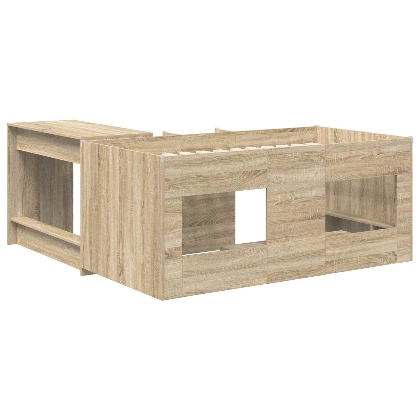 Letto alto per bambini con scrivania 2 pz Rovere Sonoma | homemem39