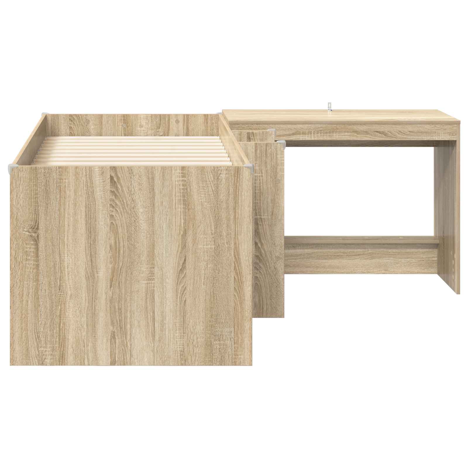 Letto alto per bambini con scrivania 2 pz Rovere Sonoma | homemem39