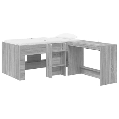 Letto alto per bambini con scrivania 2 pz Sonoma grigio | homemem39