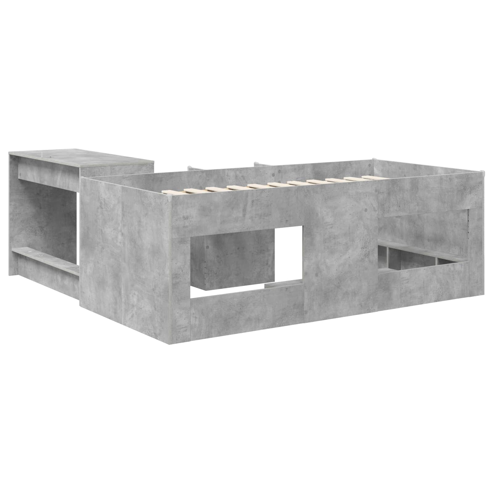 Letto alto per bambini con scrivania Grigio Cemento 75 x 190 cm | homemem39