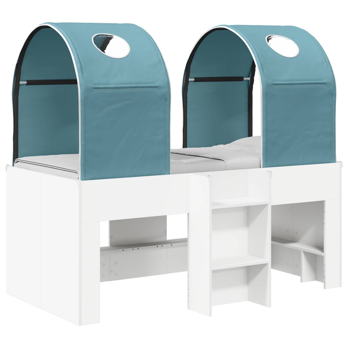 Letto con Tunnel 3 pz Bianco e azzurro Legno ingegnerizzato | homemem39