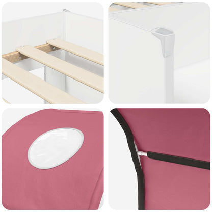 Letto con Tunnel 3 pz Bianco e Rosa Legno ingegnerizzato | homemem39