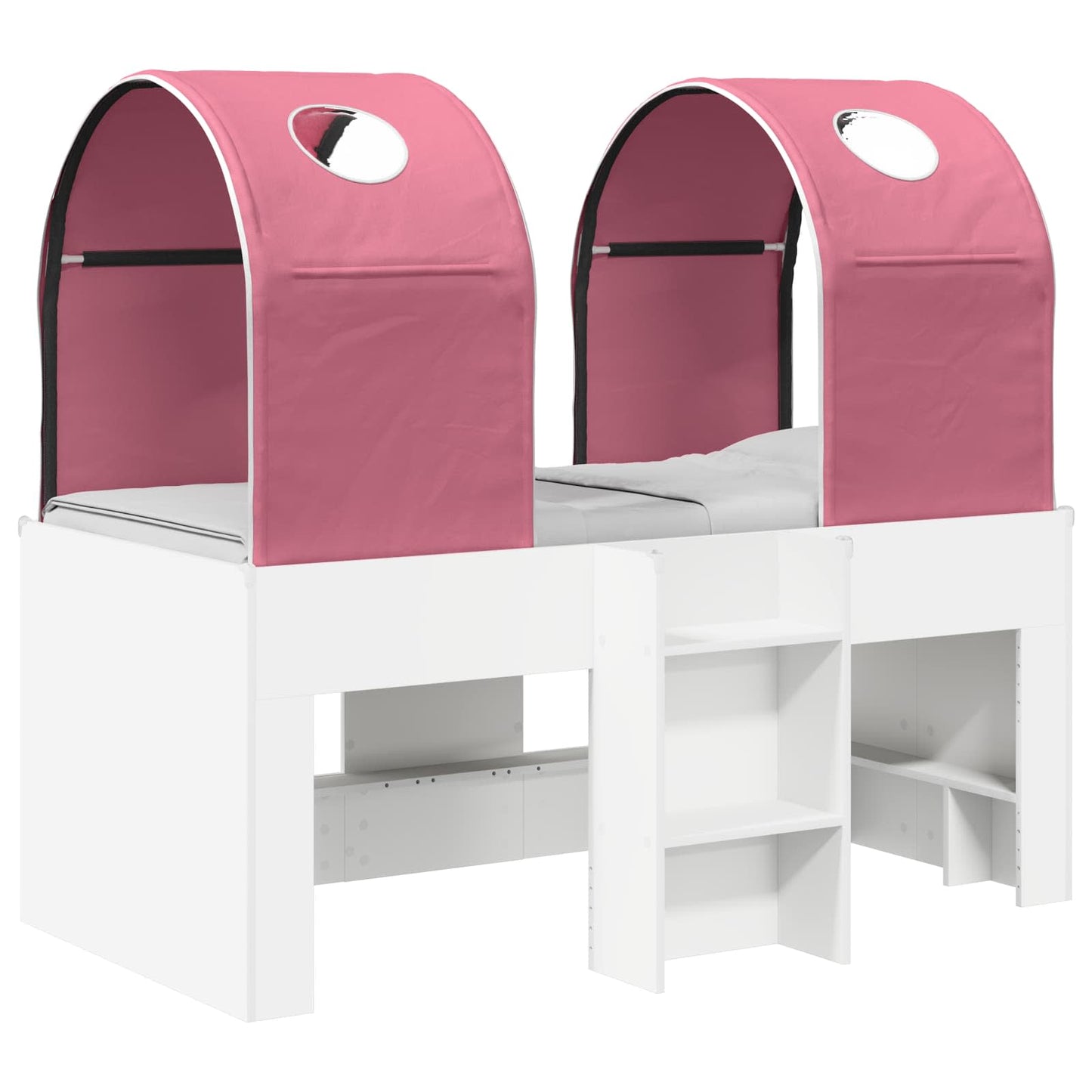 Letto con Tunnel 3 pz Bianco e Rosa Legno ingegnerizzato | homemem39