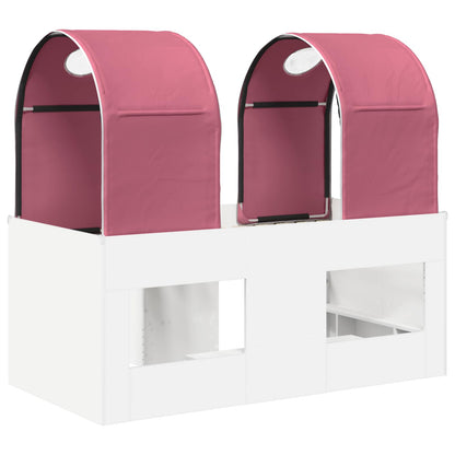 Letto con Tunnel 3 pz Bianco e Rosa Legno ingegnerizzato | homemem39