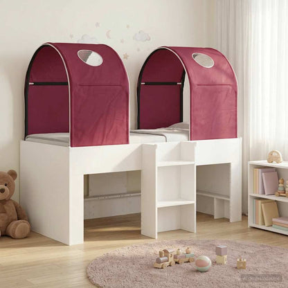 Letto con Tunnel 4 pcs Bianco e Rosso Legno ingegnerizzato | homemem39