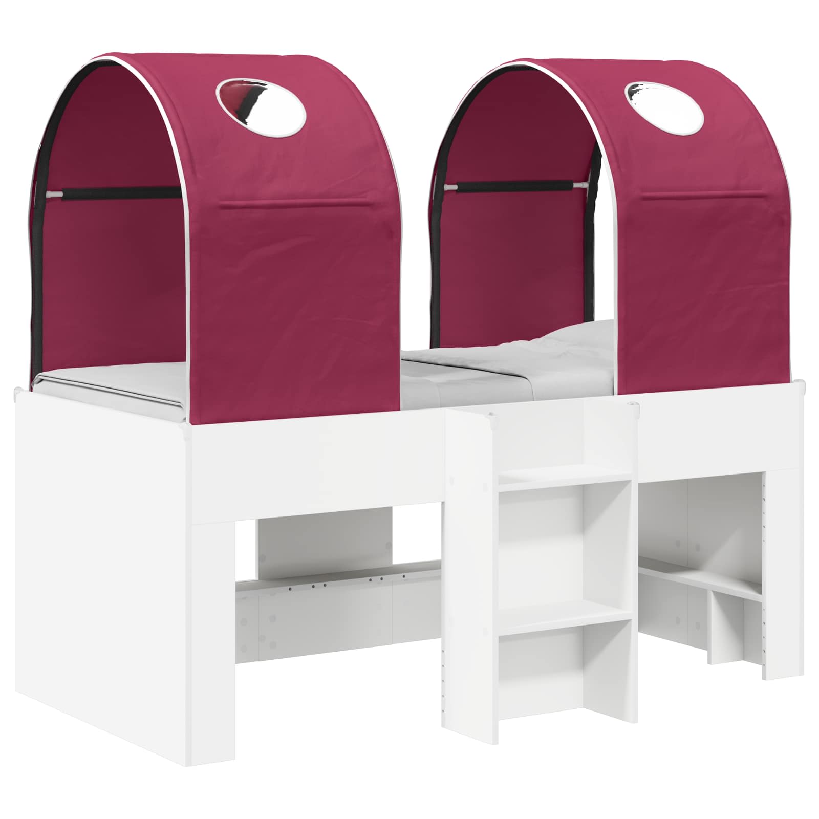 Letto con Tunnel 4 pcs Bianco e Rosso Legno ingegnerizzato | homemem39