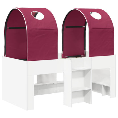Letto con Tunnel 4 pcs Bianco e Rosso Legno ingegnerizzato | homemem39