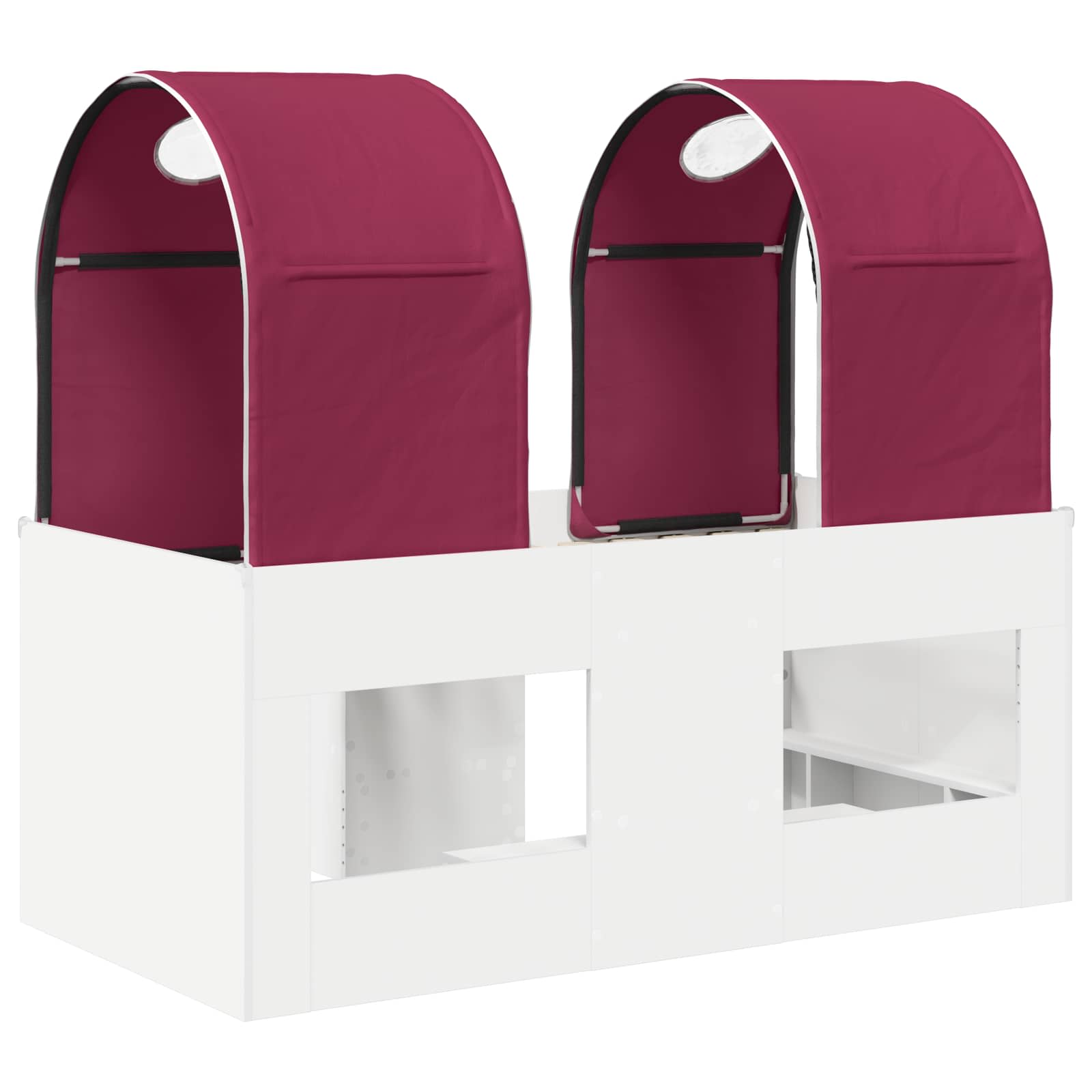 Letto con Tunnel 4 pcs Bianco e Rosso Legno ingegnerizzato | homemem39