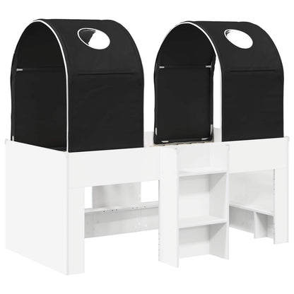 Letto con Tunnel 3 pz Bianco e Nero Legno ingegnerizzato | homemem39
