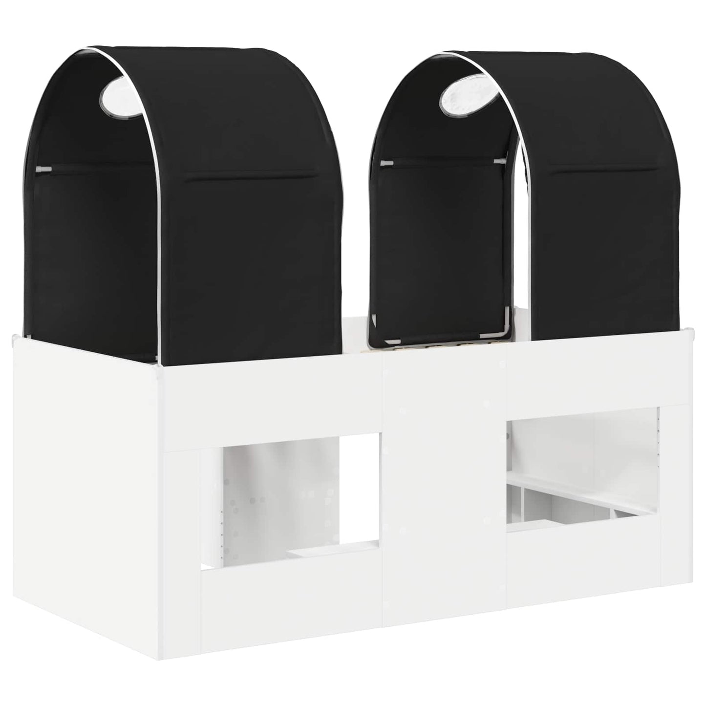 Letto con Tunnel 3 pz Bianco e Nero Legno ingegnerizzato | homemem39