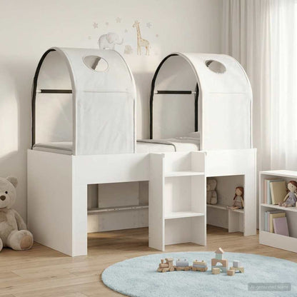 Letto con Tunnel 3 pz Bianco Legno ingegnerizzato | homemem39