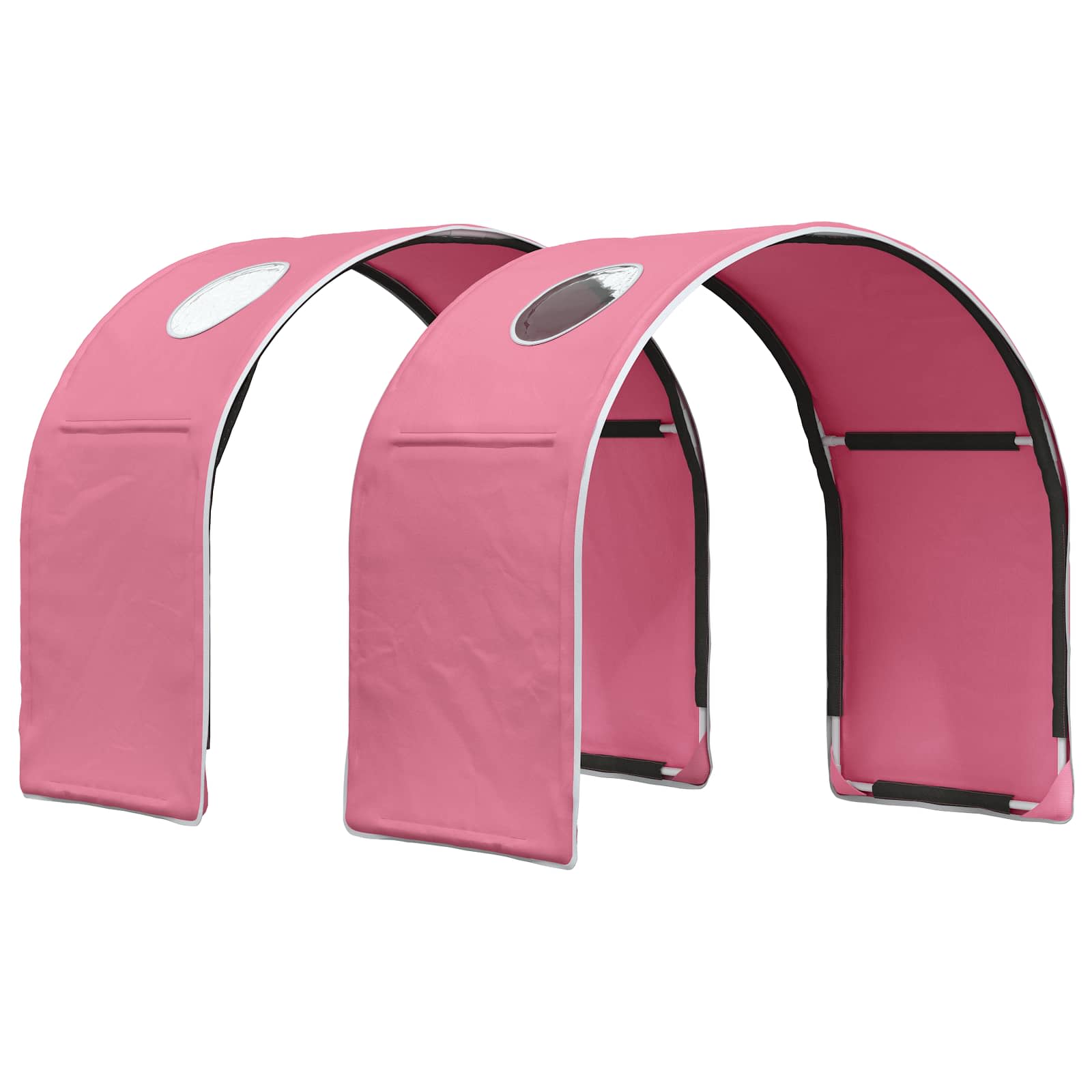 Letto con Tunnel 3 pz Bianco e Rosa Legno ingegnerizzato | homemem39
