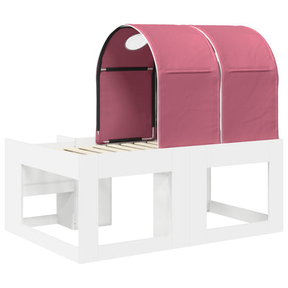 Letto con Tunnel 3 pz Bianco e Rosa Legno ingegnerizzato | homemem39