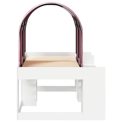 Letto con Tunnel 3 pz Bianco e Rosa Legno ingegnerizzato | homemem39