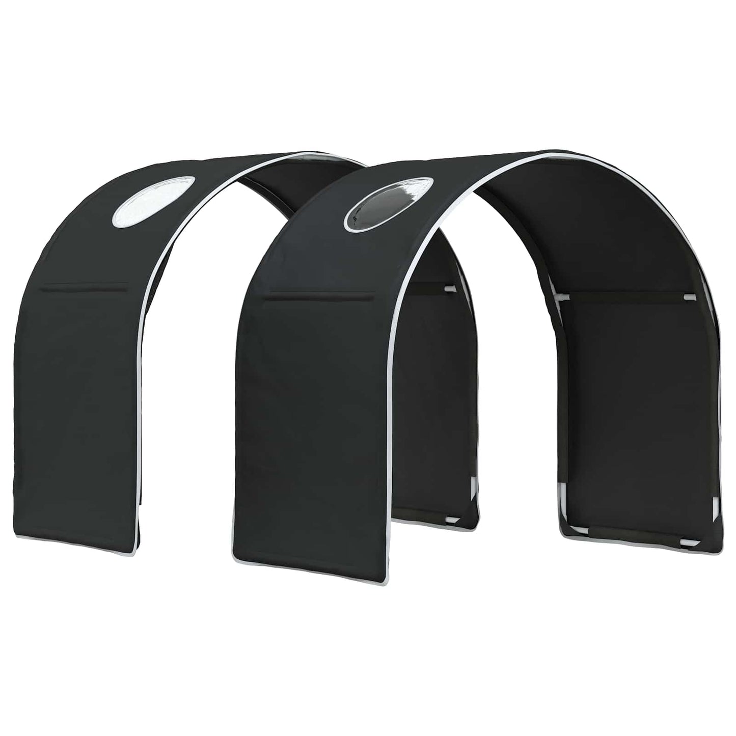 Letto con Tunnel 3 pz Bianco e Nero Legno ingegnerizzato | homemem39
