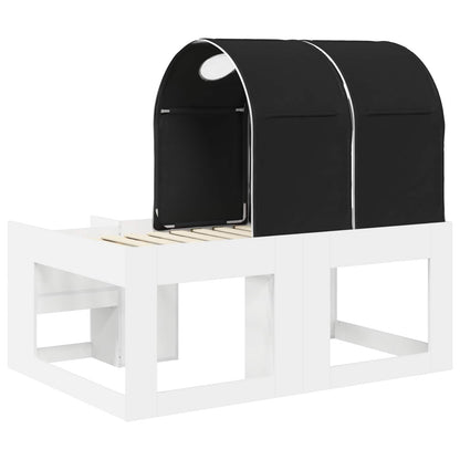 Letto con Tunnel 3 pz Bianco e Nero Legno ingegnerizzato | homemem39