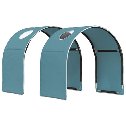 Letto con Tunnel con lo scaffale 3 pz Rovere Sonoma e Azzurro | homemem39
