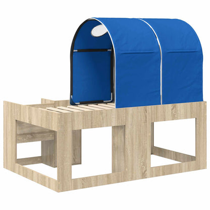 Letto con Tunnel 3 pz Rovere Sonoma e Blu Legno ingegnerizzato | homemem39