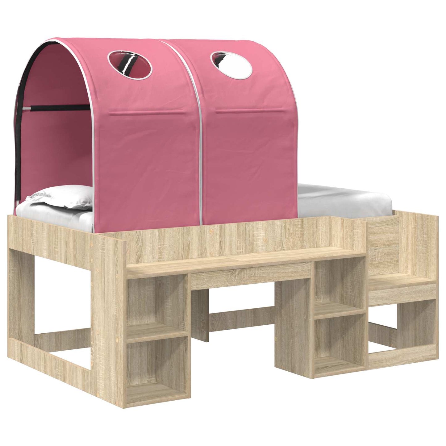 Letto con Tunnel 3 pz Rovere Sonoma e Rosa Legno ingegnerizzato