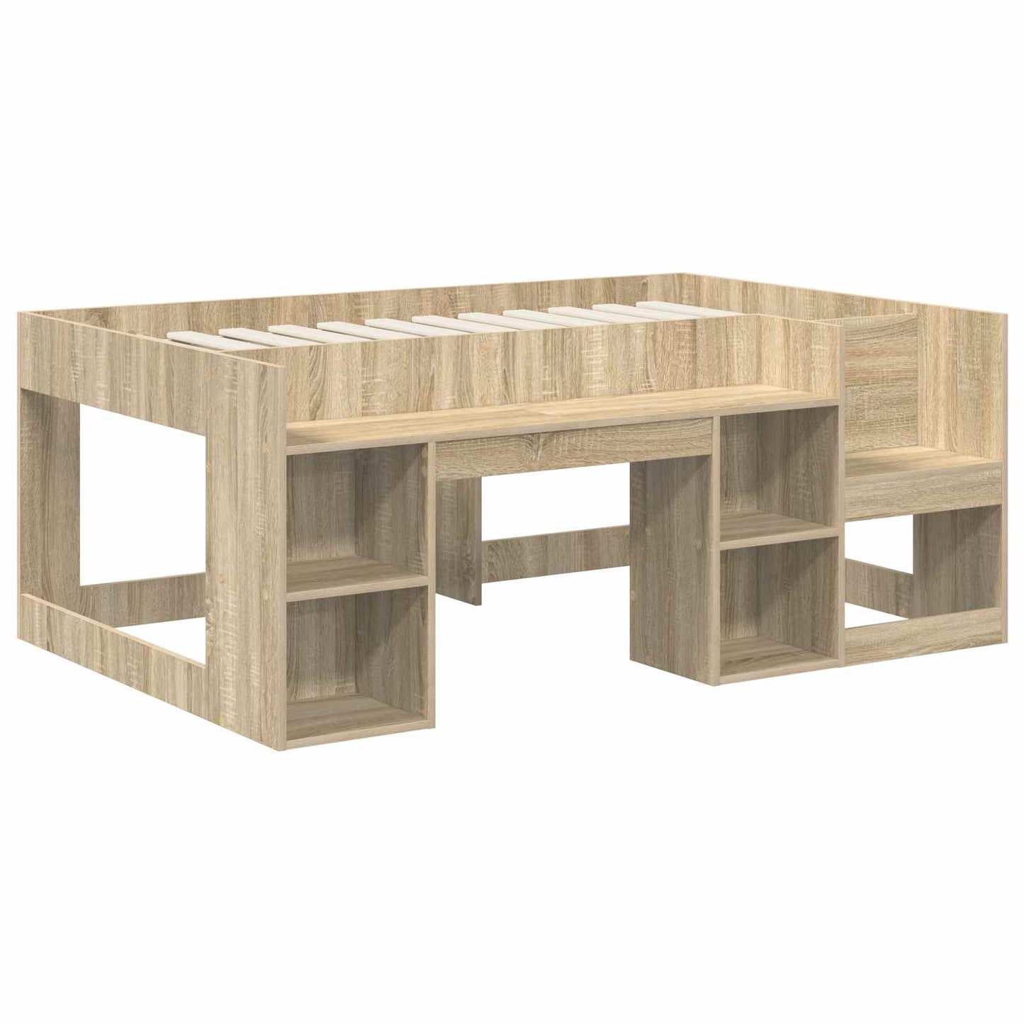 Letto con Tunnel 3 pz Rovere Sonoma e Rosa Legno ingegnerizzato