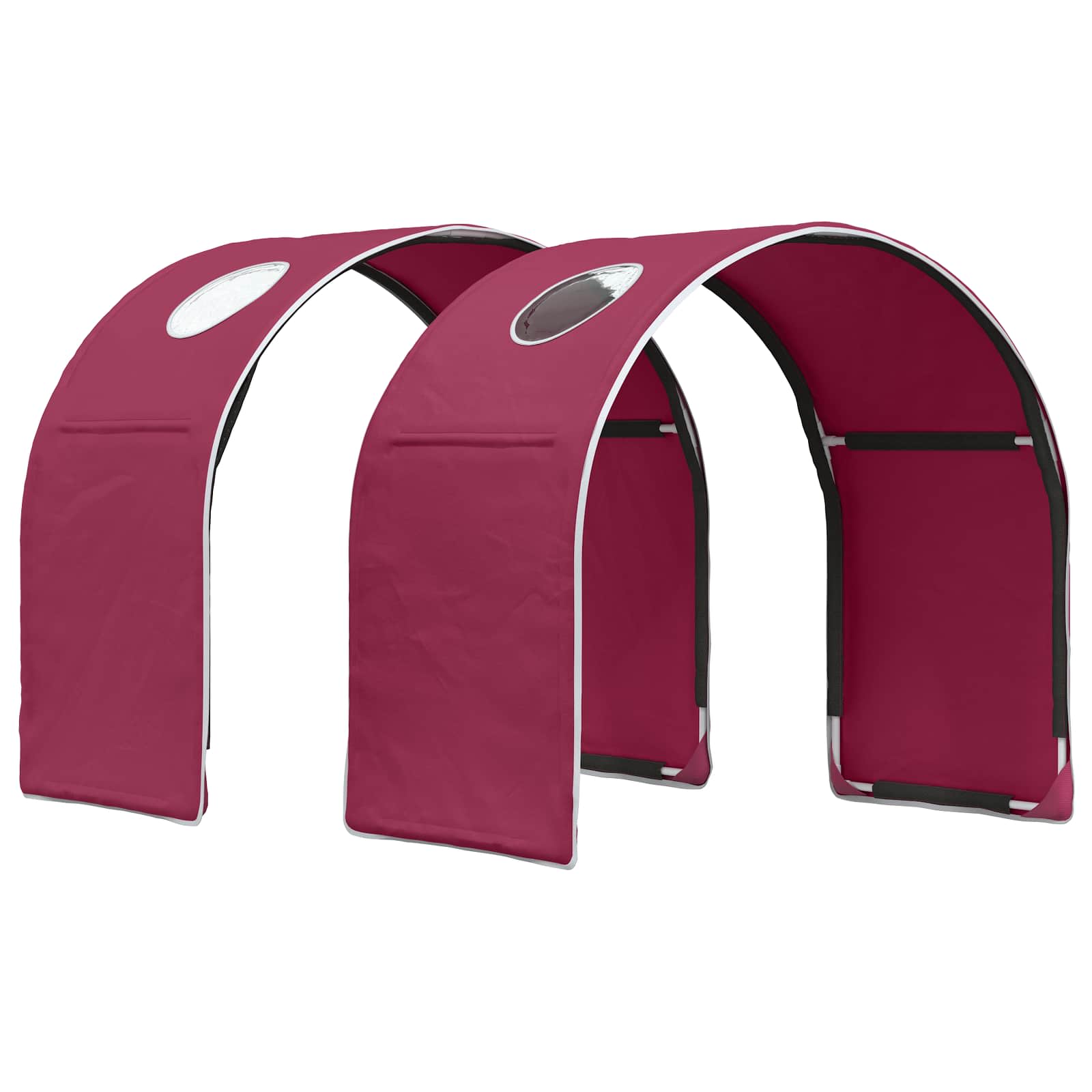 Letto con Tunnel con lo scaffale 3 pz Rovere Sonoma e Rosso | homemem39