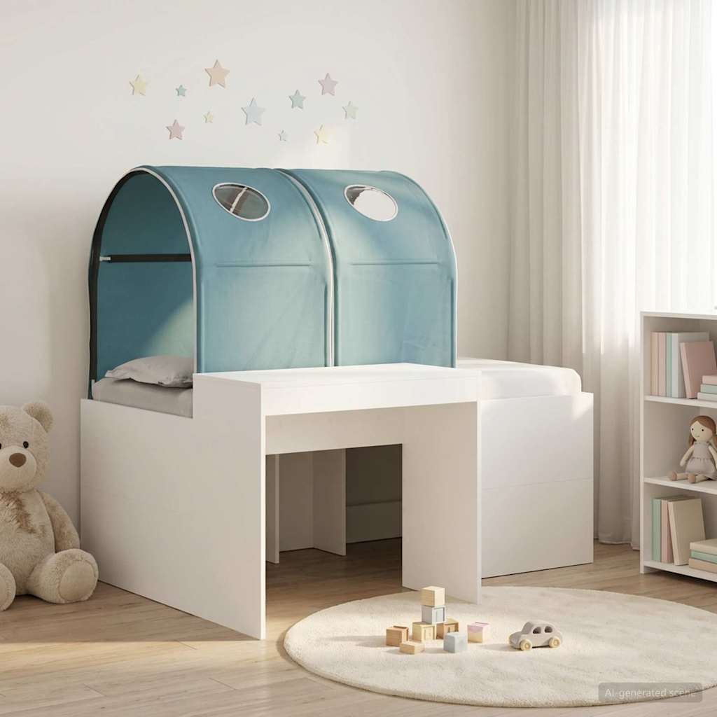 Letto con Tunnel 3 pz Rovere Artigianale e Blu Chiaro | homemem39