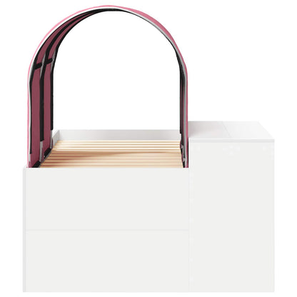 Letto con Tunnel 3 pz Rovere Artigianale e Rosa | homemem39