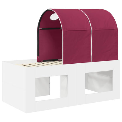 Letto con Tunnel 3 pz Rovere Artigianale e Rosso | homemem39