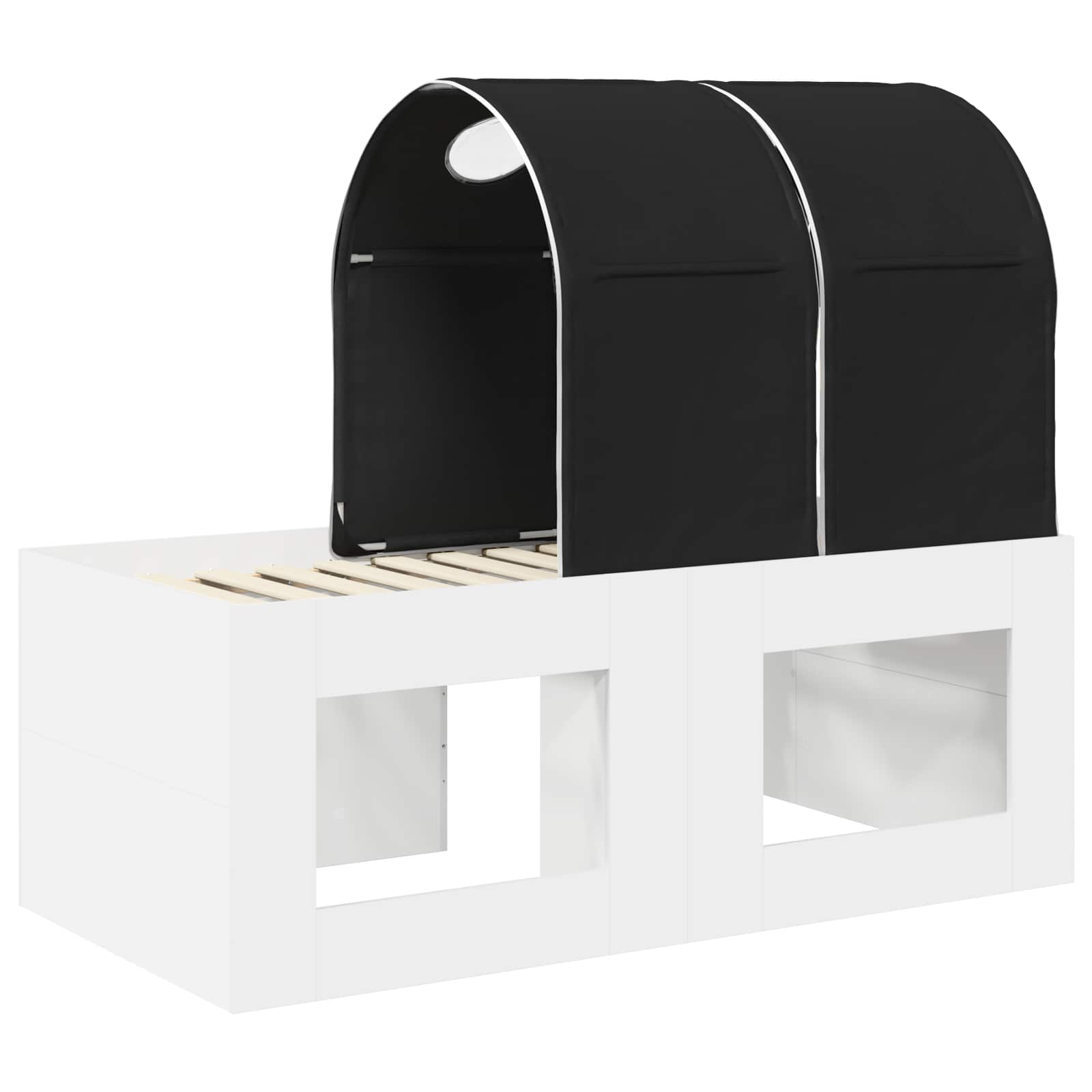 Letto con Tunnel 3 pz Rovere Artigianale e Nero | homemem39