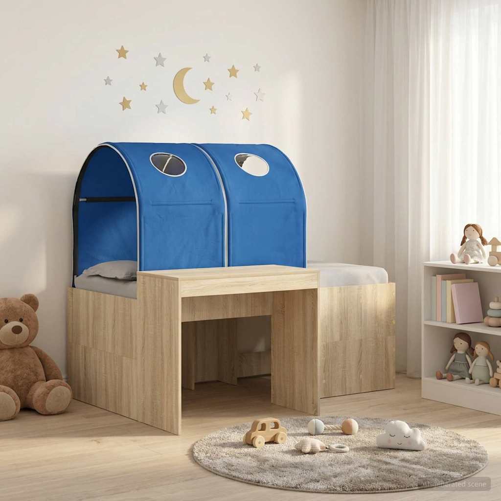 Letto con Tunnel 3 pz Rovere Artigianale e Blu | homemem39