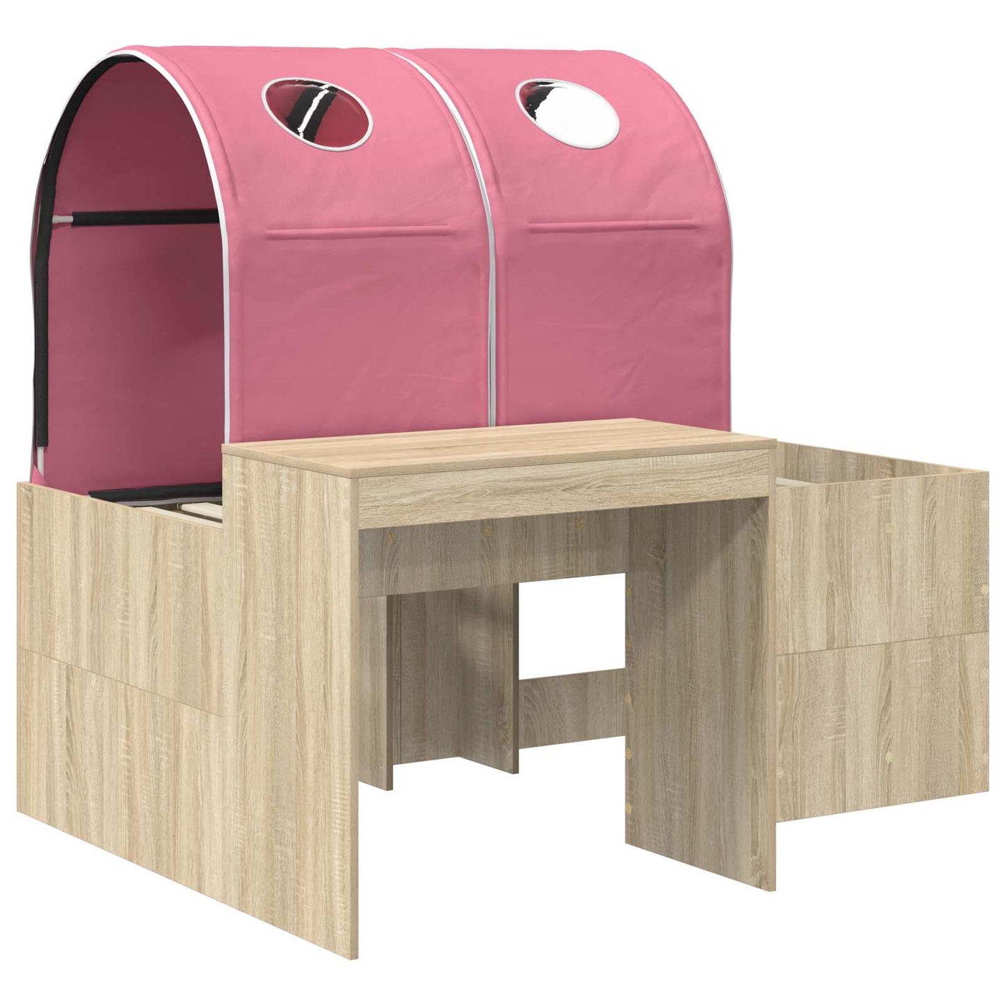 Letto con Tunnel 3 pz Rovere Artigianale e Rosa | homemem39