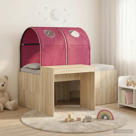 Letto con Tunnel 3 pz Rovere Artigianale e Rosso | homemem39
