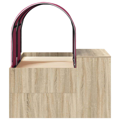 Letto con Tunnel 3 pz Rovere Artigianale e Rosso | homemem39