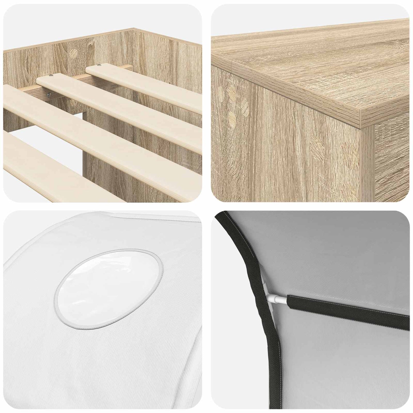 Letto con Tunnel 3 pz Rovere Artigianale e Bianco | homemem39