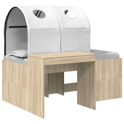 Letto con Tunnel 3 pz Rovere Artigianale e Bianco | homemem39